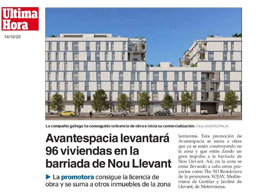 Avantespacia obtiene licencia para 96 pisos en Nou Llevant