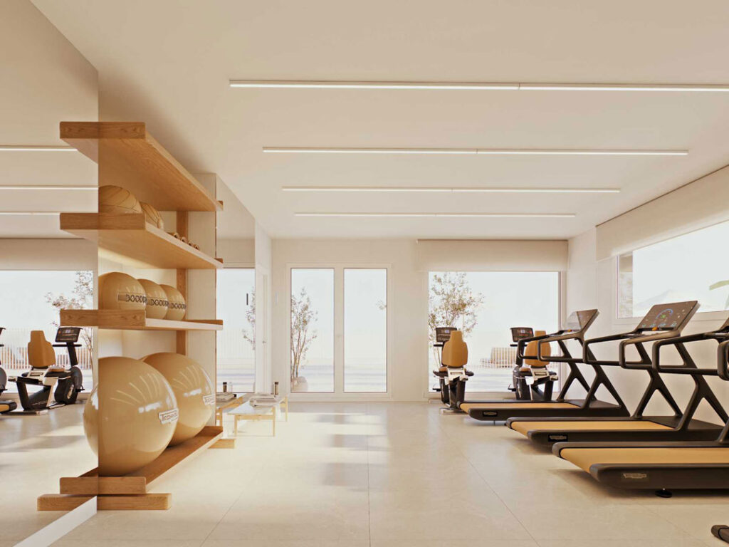 Gimnasio en la promoción Brisas de San Juan Residences.