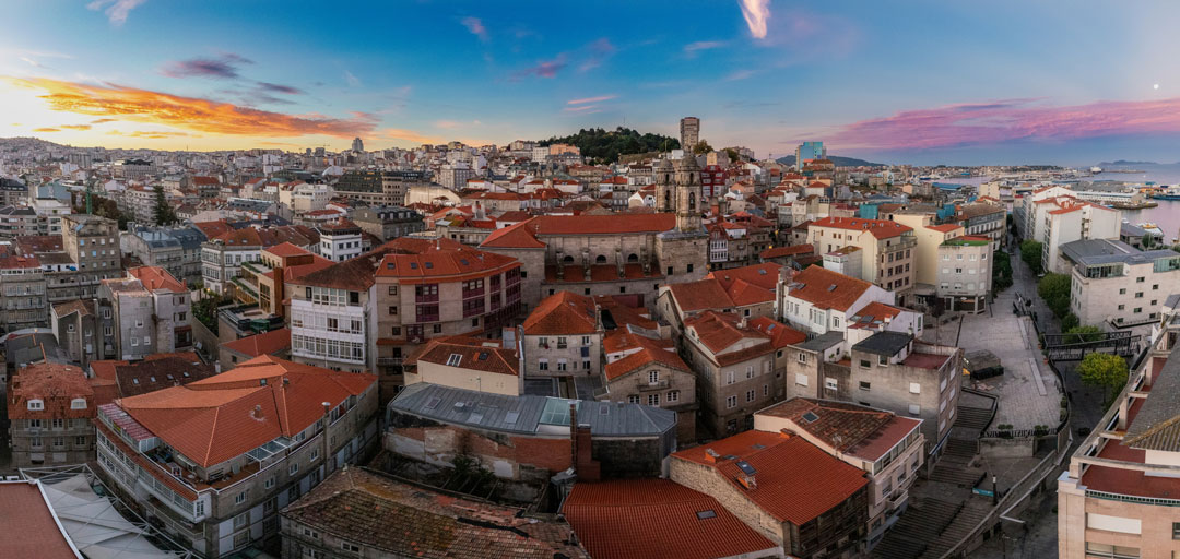 Vista aérea de Vigo.